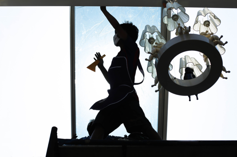 cleaning a window