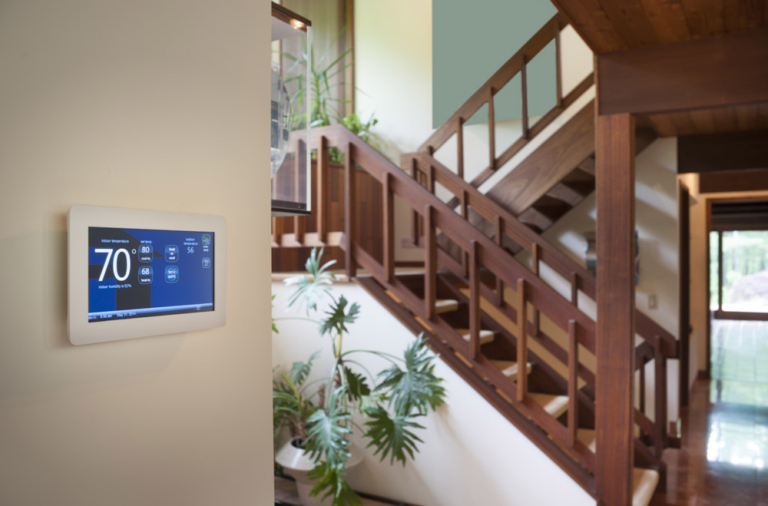Modern home with advanced thermostat.