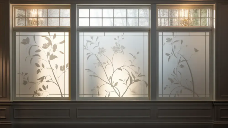 Decorative frosted window tint.