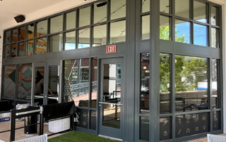 Commercial building with window tint