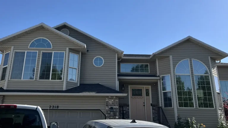 Residential home with tinted windows
