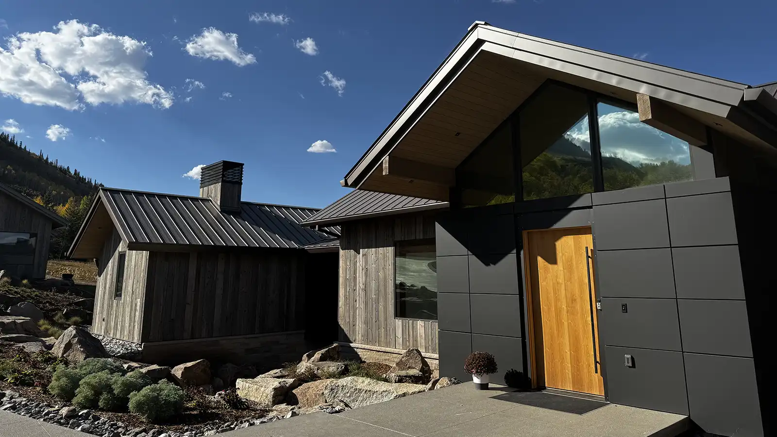 Mountain home with window tint