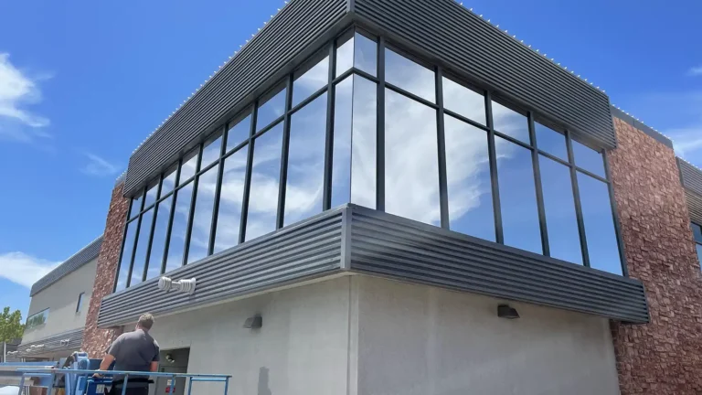 Window tint on commercial building