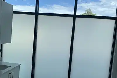 Frosted privacy windows